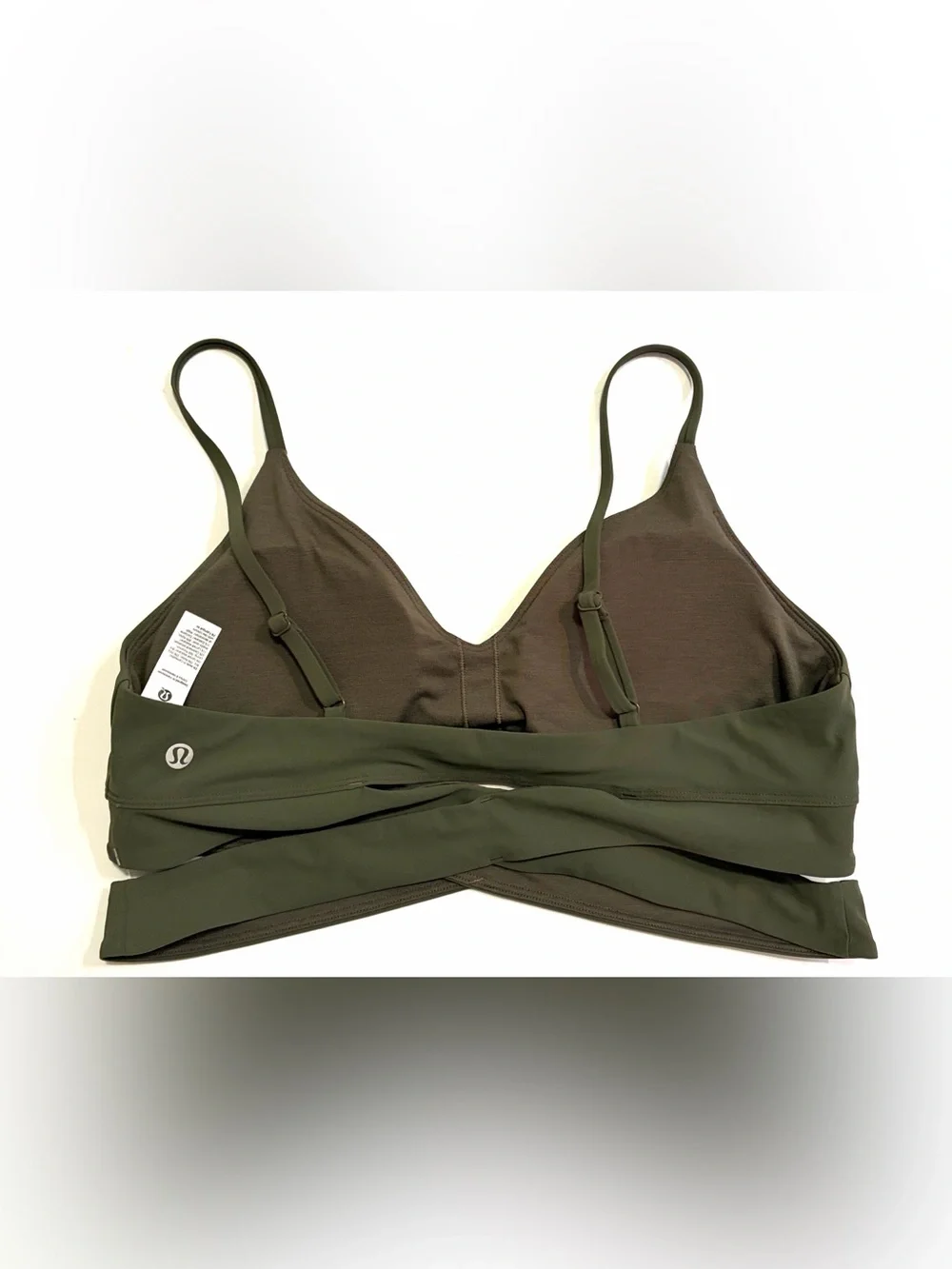Lululemon Sports Bra Still Now Bra Light Support A/B Cup Army Green New sz 12